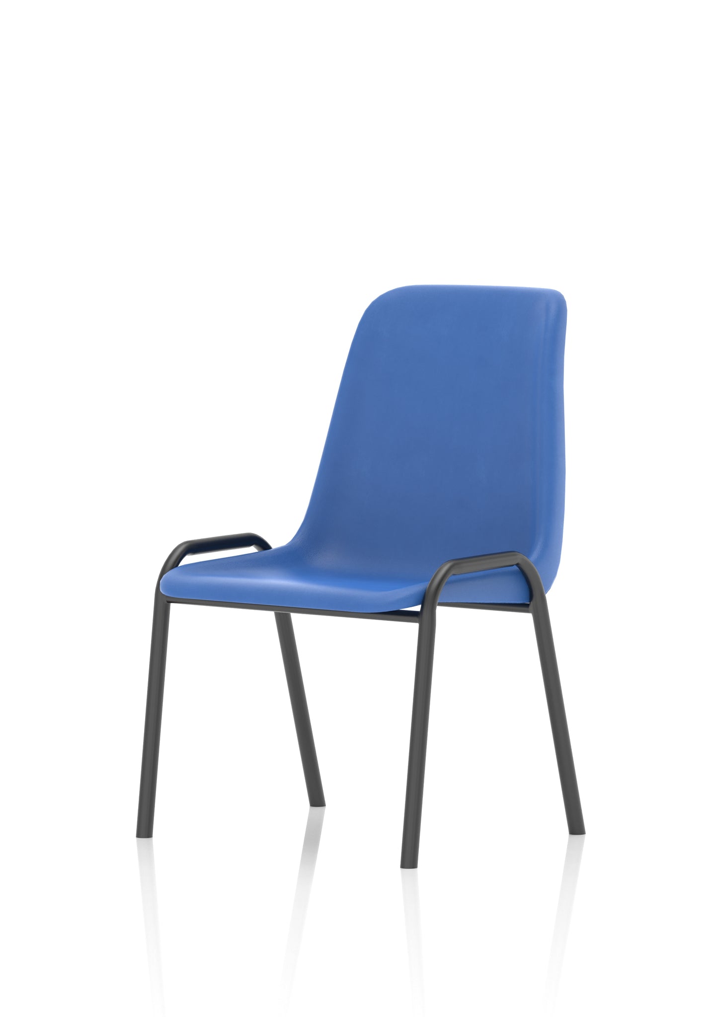 Polly Medium Back Stackable Visitor Chair (pack of 4) - Pre-Assembled, Polypropylene Seat & Back, Metal Frame, 110kg Capacity, 4hr Usage - 480x510x780mm