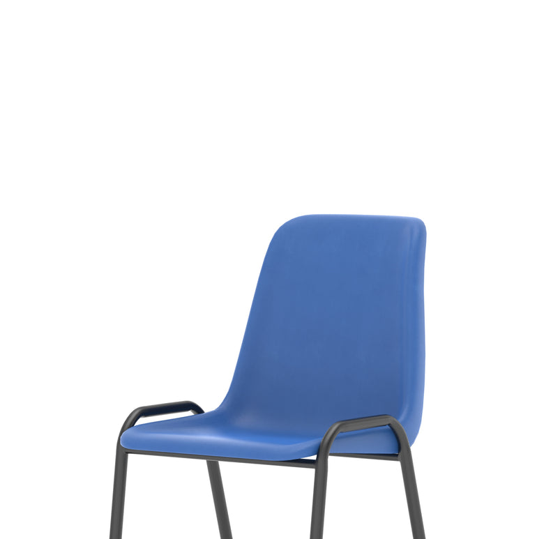 Polly Medium Back Stackable Visitor Chair (pack of 4) - Pre-Assembled, Polypropylene Seat & Back, Metal Frame, 110kg Capacity, 4hr Usage - 480x510x780mm