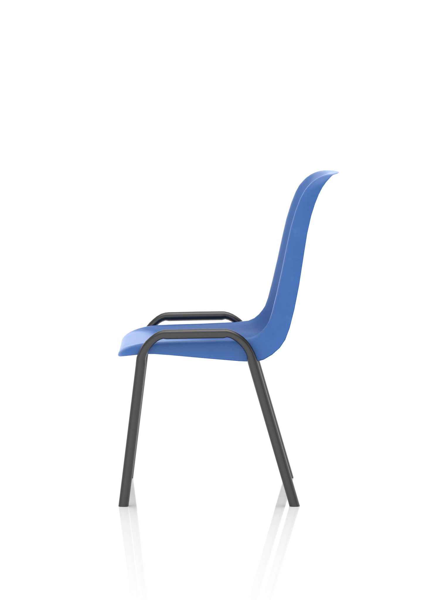 Polly Medium Back Stackable Visitor Chair (pack of 4) - Pre-Assembled, Polypropylene Seat & Back, Metal Frame, 110kg Capacity, 4hr Usage - 480x510x780mm