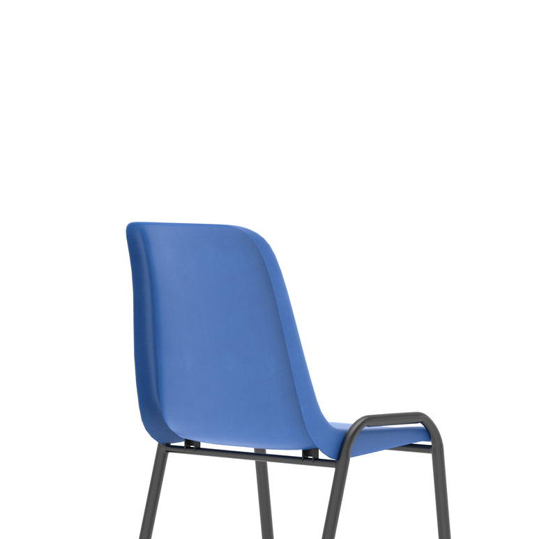 Polly Medium Back Stackable Visitor Chair (pack of 4) - Pre-Assembled, Polypropylene Seat & Back, Metal Frame, 110kg Capacity, 4hr Usage - 480x510x780mm