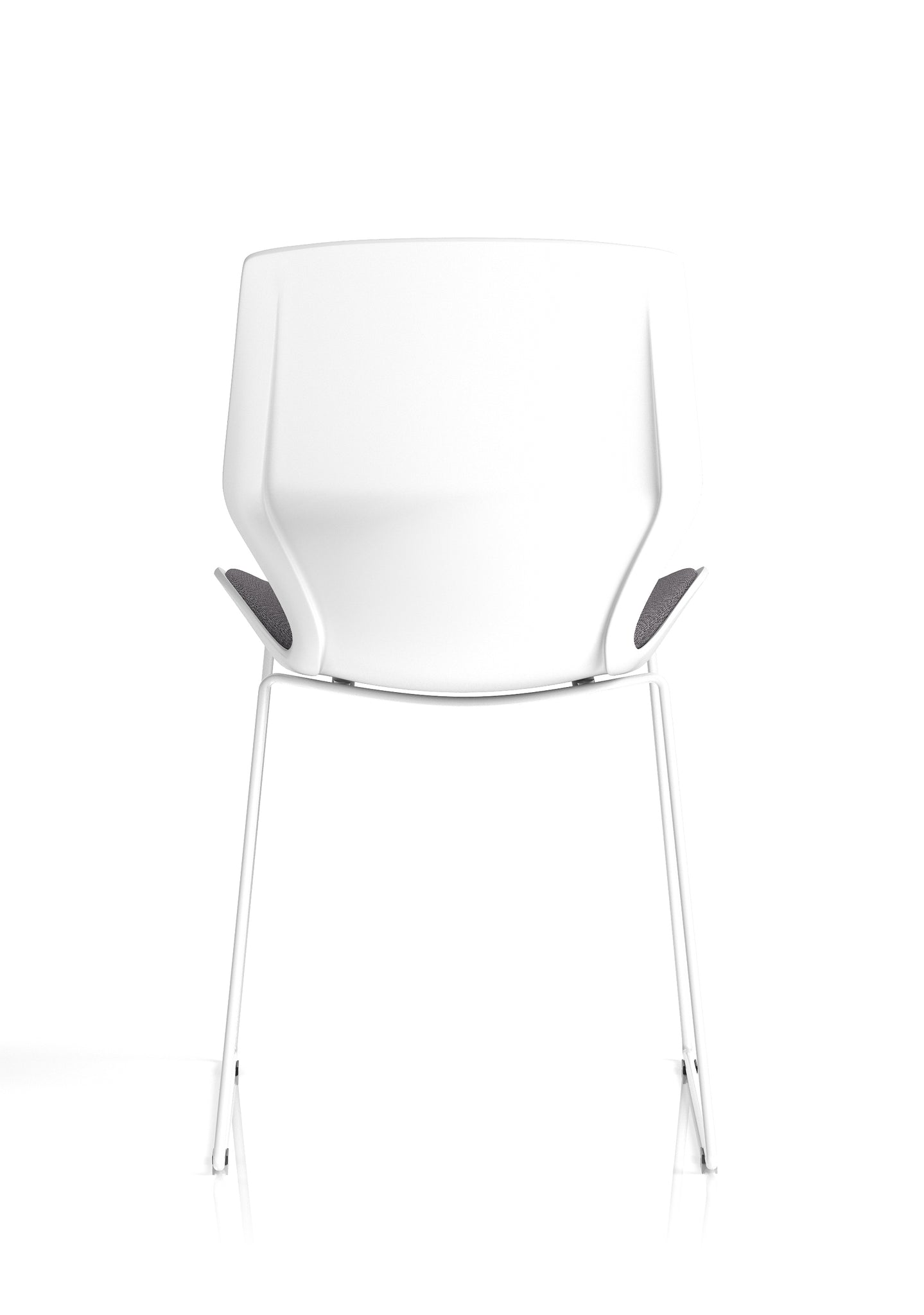 Florence Sled Visitor Chair – Grey Fabric Seat, White Frame, Metal/Plastic Construction, Self-Assembly, 2 Year Warranty – Modern Office Reception Guest Seating