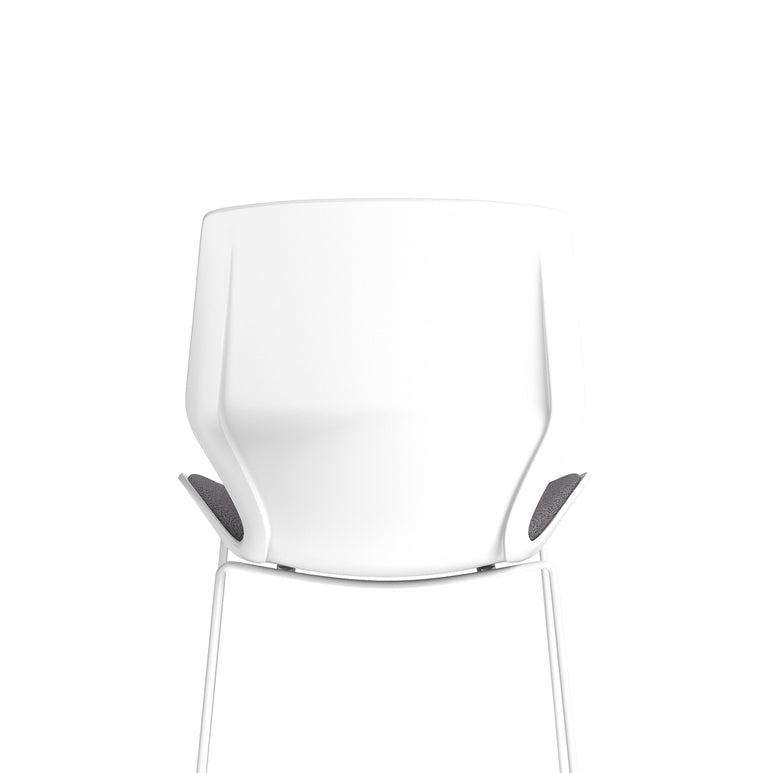 Florence Sled Visitor Chair – Grey Fabric Seat, White Frame, Metal/Plastic Construction, Self-Assembly, 2 Year Warranty – Modern Office Reception Guest Seating