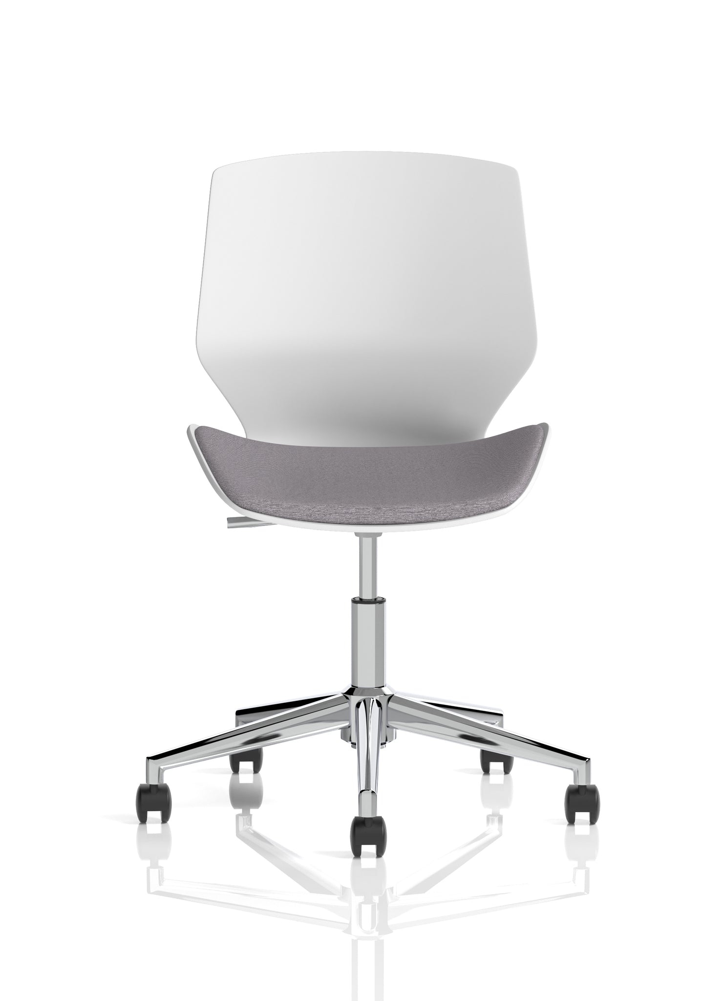 Florence 5 Star Base Visitor Chair, Grey Fabric Seat, White Frame – Self-Assembly Required, 2 Year Warranty