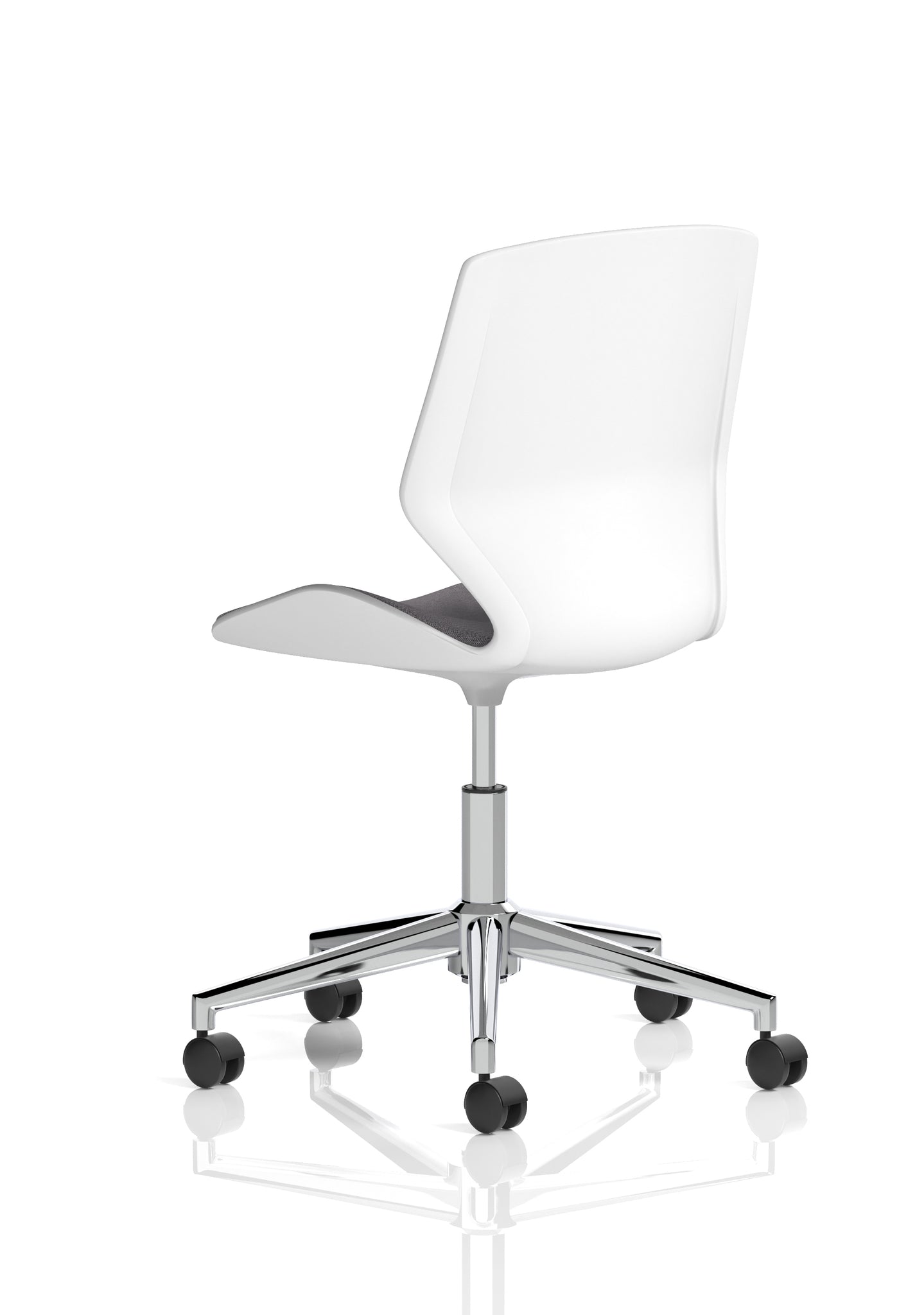 Florence 5 Star Base Visitor Chair, Grey Fabric Seat, White Frame – Self-Assembly Required, 2 Year Warranty