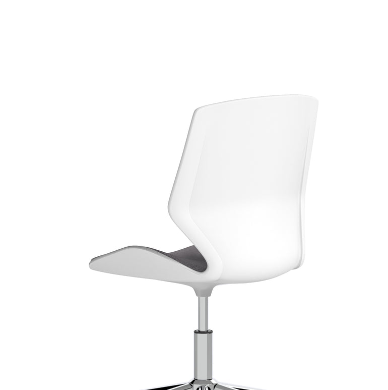 Florence 5 Star Base Visitor Chair, Grey Fabric Seat, White Frame – Self-Assembly Required, 2 Year Warranty