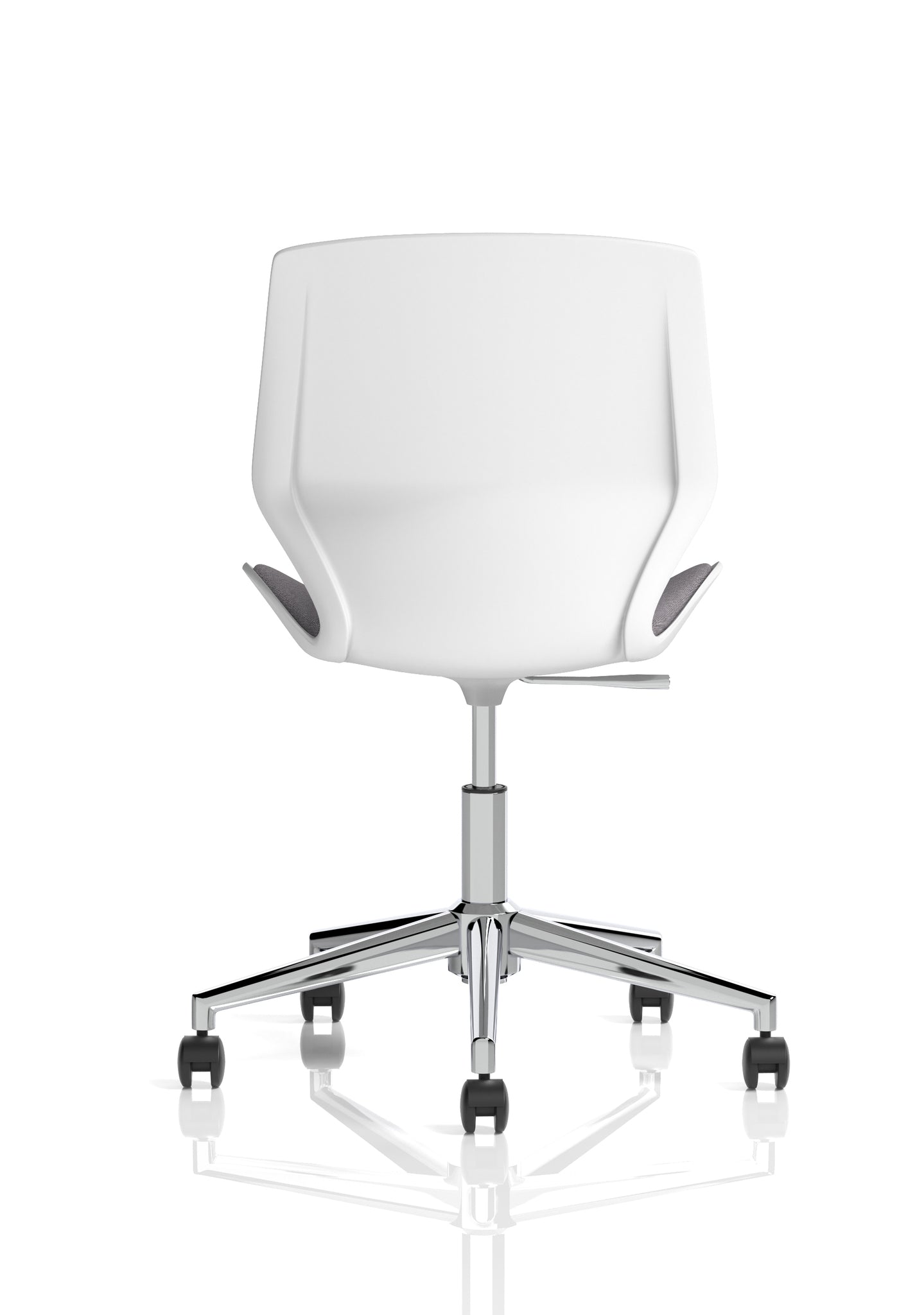 Florence 5 Star Base Visitor Chair, Grey Fabric Seat, White Frame – Self-Assembly Required, 2 Year Warranty