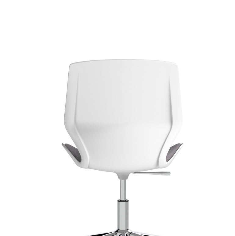 Florence 5 Star Base Visitor Chair, Grey Fabric Seat, White Frame – Self-Assembly Required, 2 Year Warranty