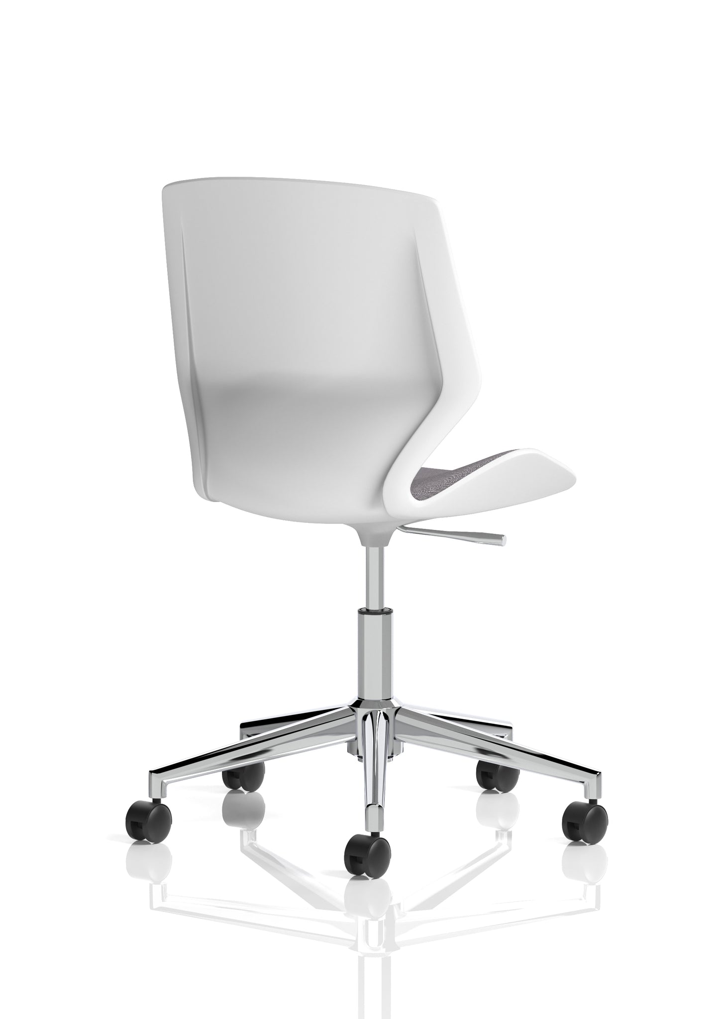 Florence 5 Star Base Visitor Chair, Grey Fabric Seat, White Frame – Self-Assembly Required, 2 Year Warranty