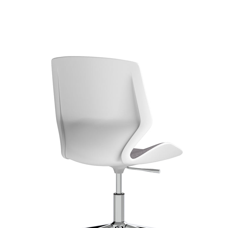 Florence 5 Star Base Visitor Chair, Grey Fabric Seat, White Frame – Self-Assembly Required, 2 Year Warranty