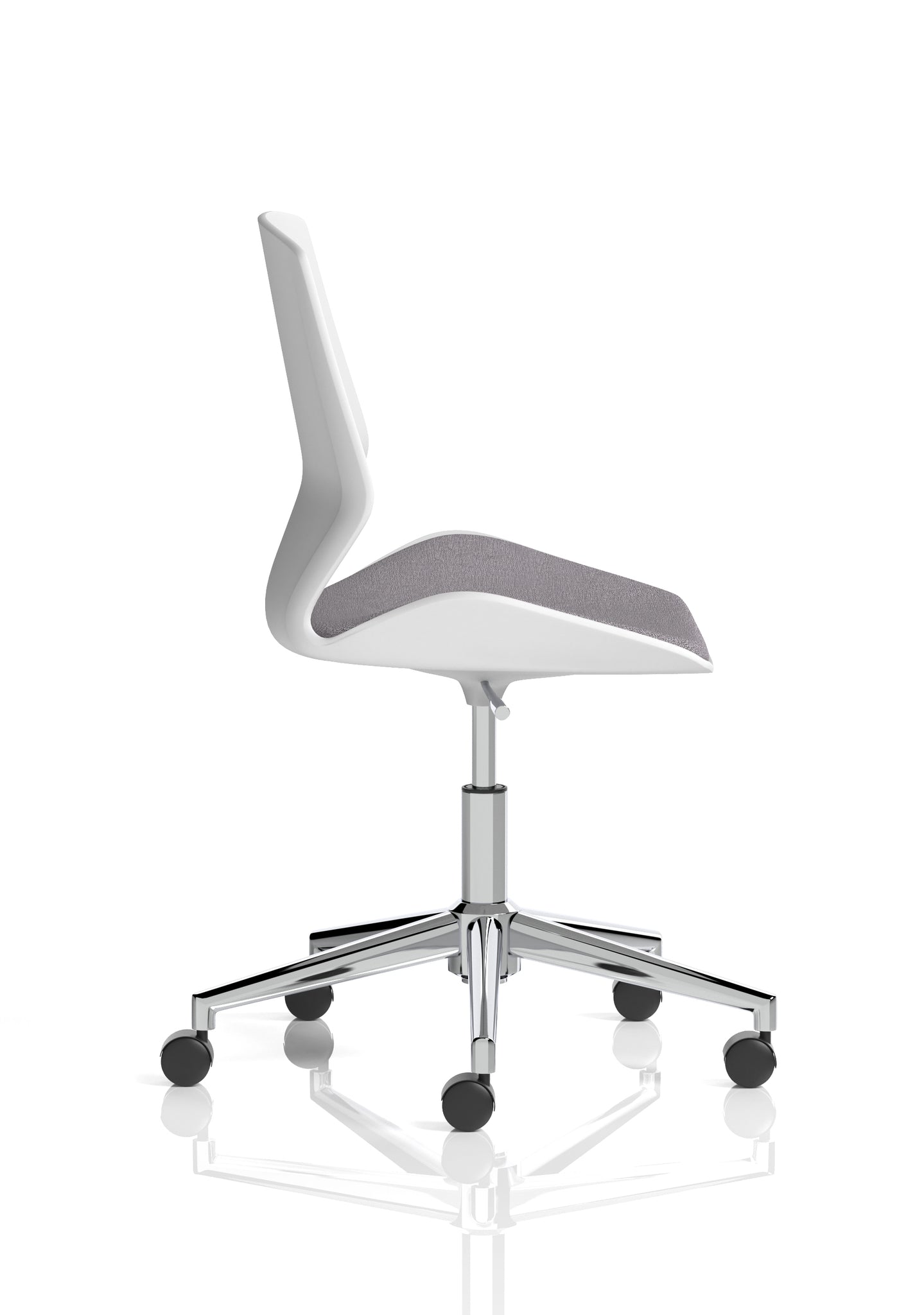 Florence 5 Star Base Visitor Chair, Grey Fabric Seat, White Frame – Self-Assembly Required, 2 Year Warranty