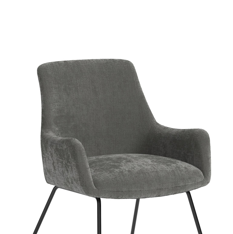 Quote Sled Base Office Reception Chair – Grey Velour, Polyester & Steel, Self-Assembly, 3 Year Mechanical Warranty – Modern Reception or Waiting Room Seating