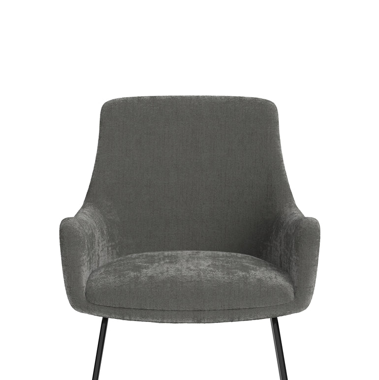 Quote Sled Base Office Reception Chair – Grey Velour, Polyester & Steel, Self-Assembly, 3 Year Mechanical Warranty – Modern Reception or Waiting Room Seating
