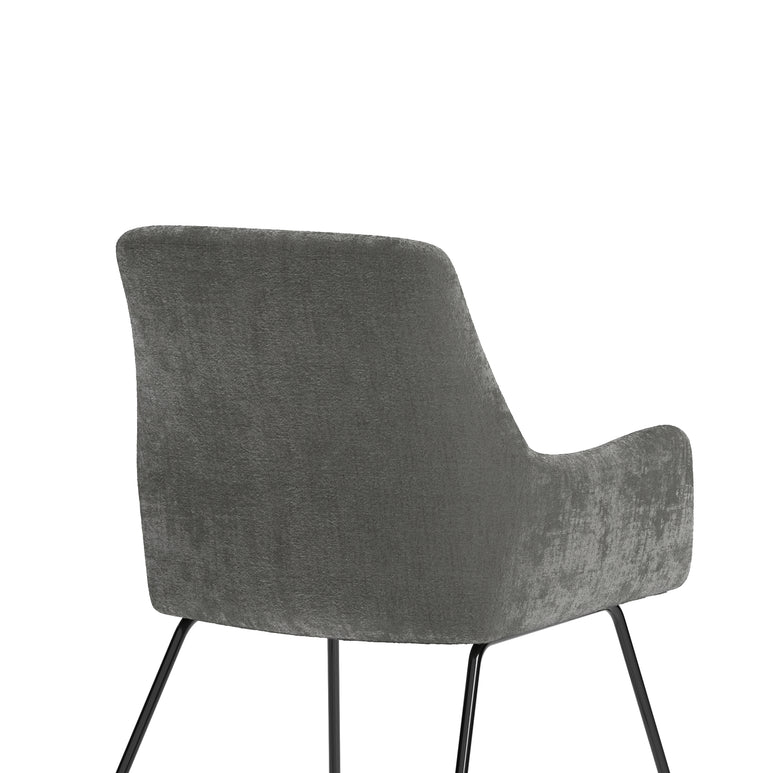 Quote Sled Base Office Reception Chair – Grey Velour, Polyester & Steel, Self-Assembly, 3 Year Mechanical Warranty – Modern Reception or Waiting Room Seating