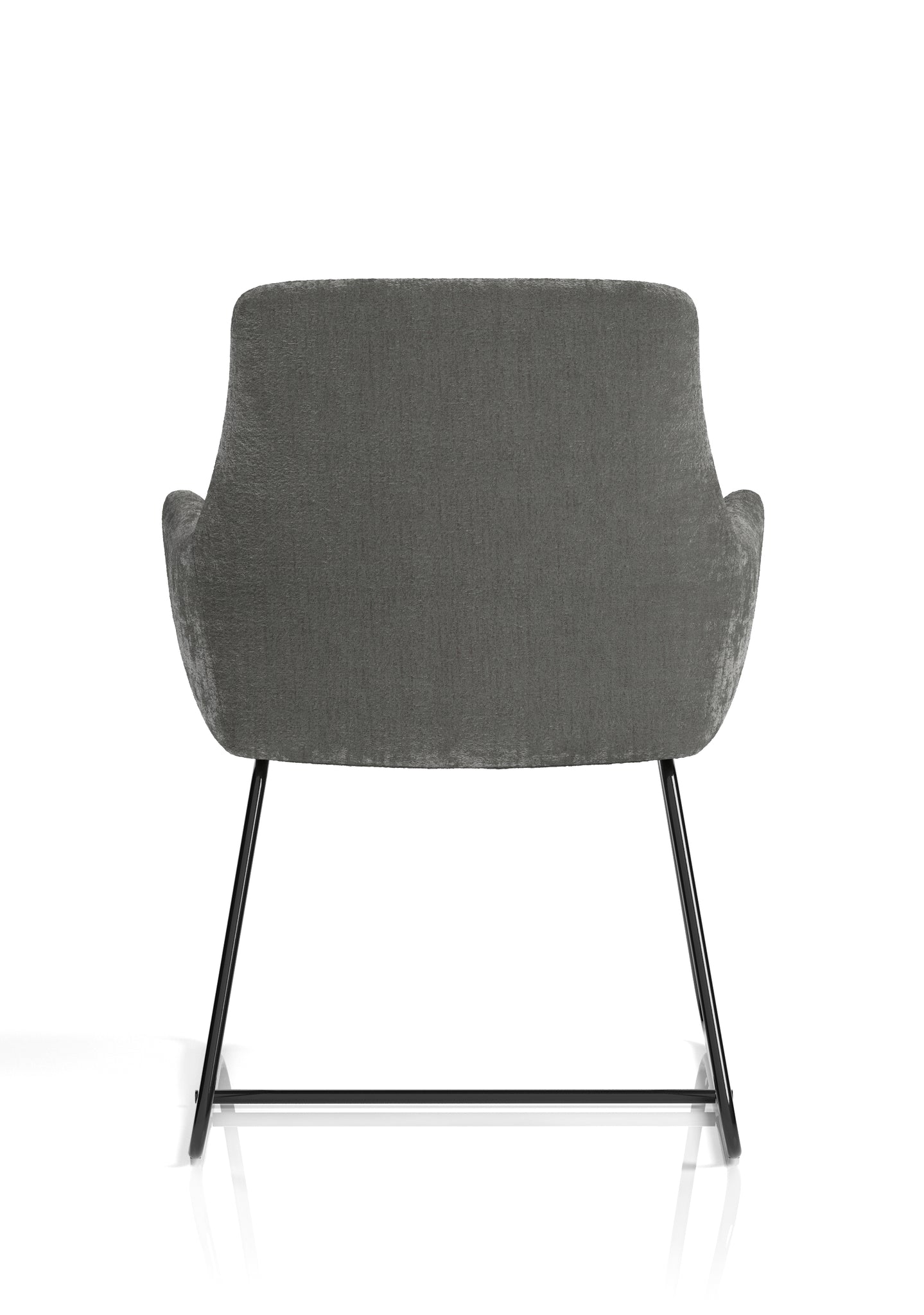 Quote Sled Base Office Reception Chair – Grey Velour, Polyester & Steel, Self-Assembly, 3 Year Mechanical Warranty – Modern Reception or Waiting Room Seating