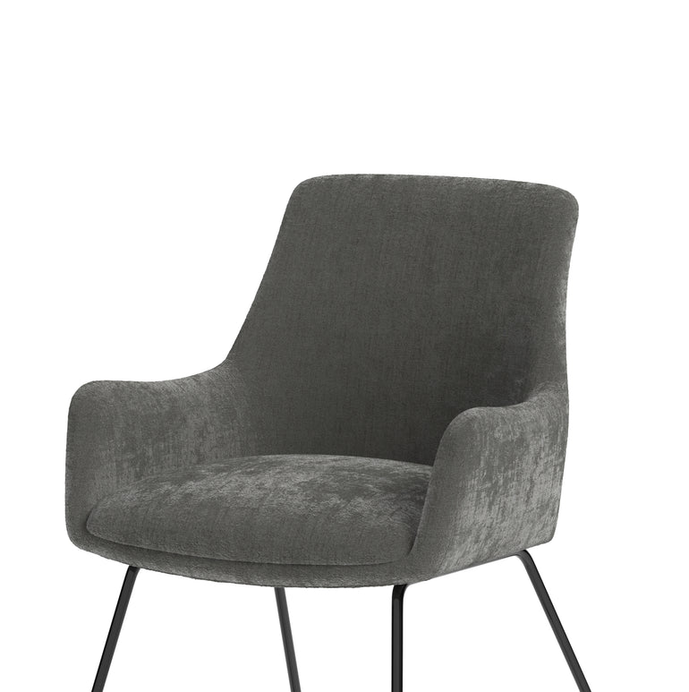 Quote Sled Base Office Reception Chair – Grey Velour, Polyester & Steel, Self-Assembly, 3 Year Mechanical Warranty – Modern Reception or Waiting Room Seating