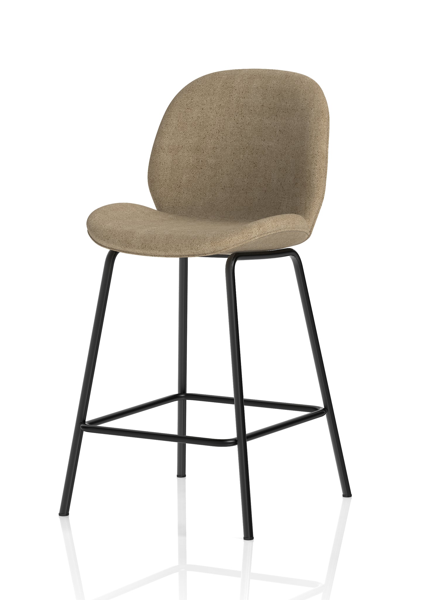 Brayford Bistro High Stool – Fabric Upholstery, Oatmeal or Ocean Blue – Self-Assembly, 2 Year Structural Warranty – Modern Office or Breakout Seating