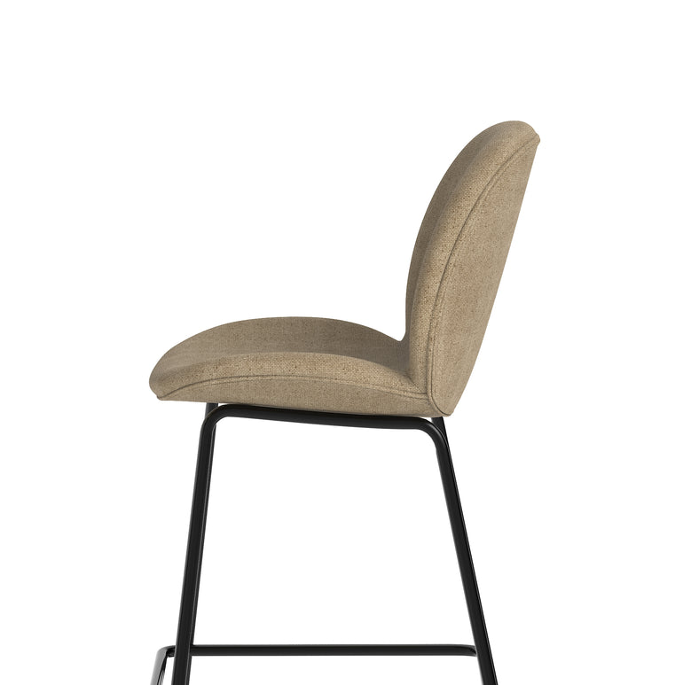 Brayford Bistro High Stool – Fabric Upholstery, Oatmeal or Ocean Blue – Self-Assembly, 2 Year Structural Warranty – Modern Office or Breakout Seating