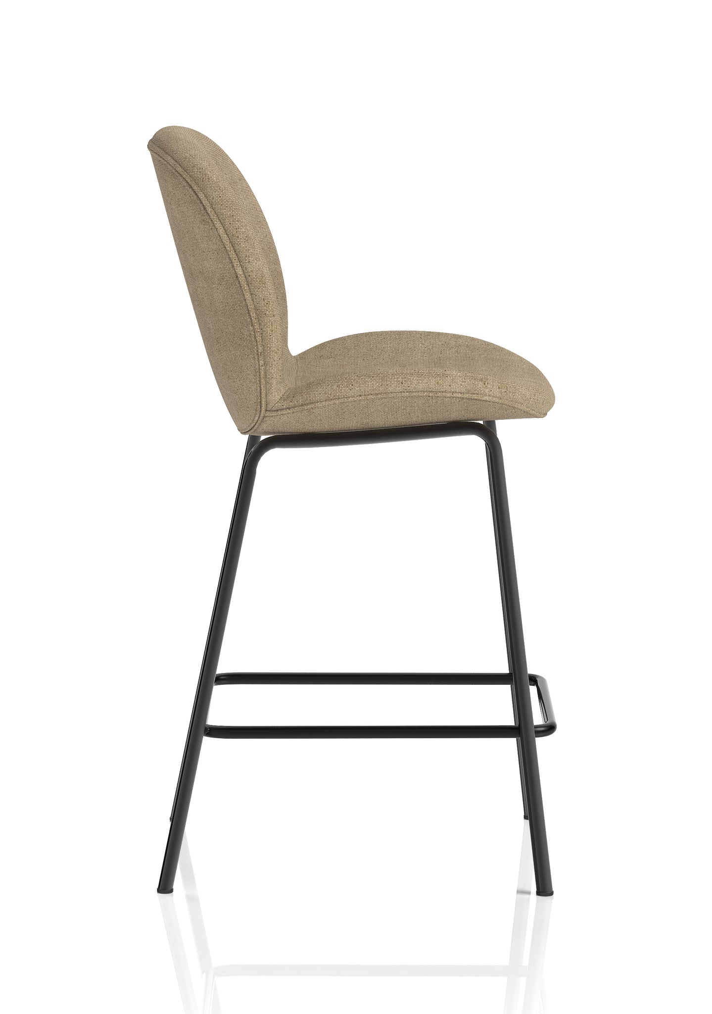 Brayford Bistro High Stool – Fabric Upholstery, Oatmeal or Ocean Blue – Self-Assembly, 2 Year Structural Warranty – Modern Office or Breakout Seating