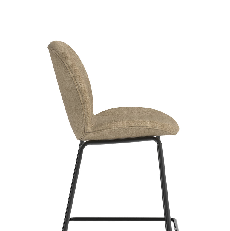 Brayford Bistro High Stool – Fabric Upholstery, Oatmeal or Ocean Blue – Self-Assembly, 2 Year Structural Warranty – Modern Office or Breakout Seating