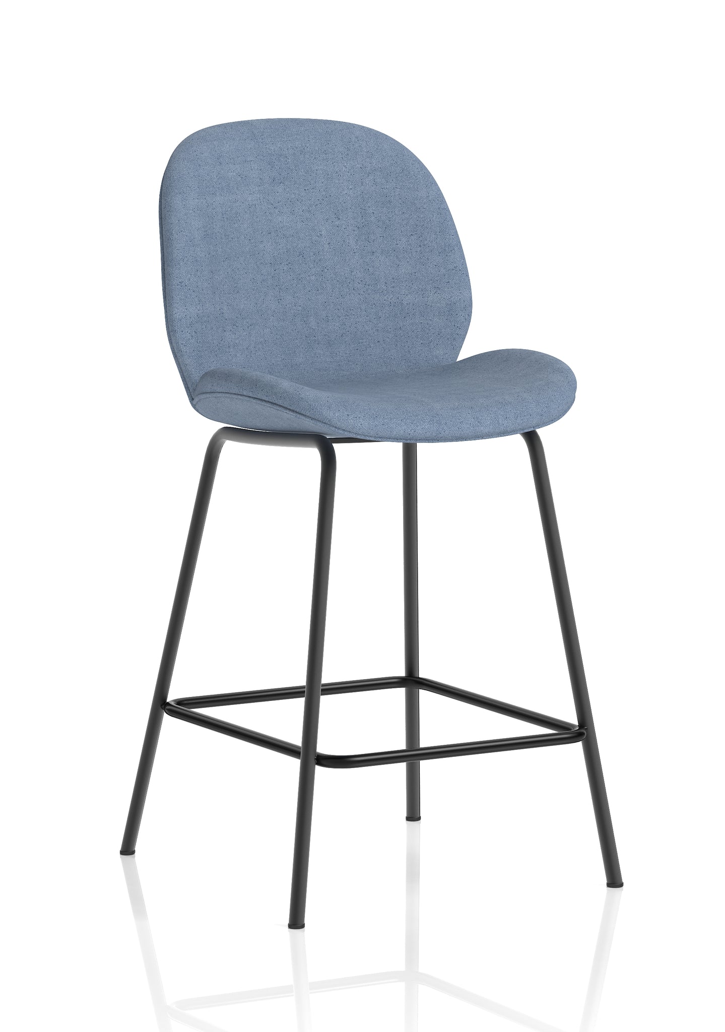 Brayford Bistro High Stool – Fabric Upholstery, Oatmeal or Ocean Blue – Self-Assembly, 2 Year Structural Warranty – Modern Office or Breakout Seating