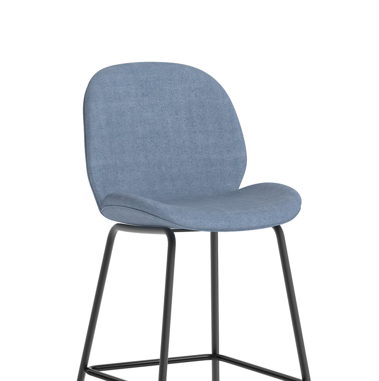 Brayford Bistro High Stool – Fabric Upholstery, Oatmeal or Ocean Blue – Self-Assembly, 2 Year Structural Warranty – Modern Office or Breakout Seating