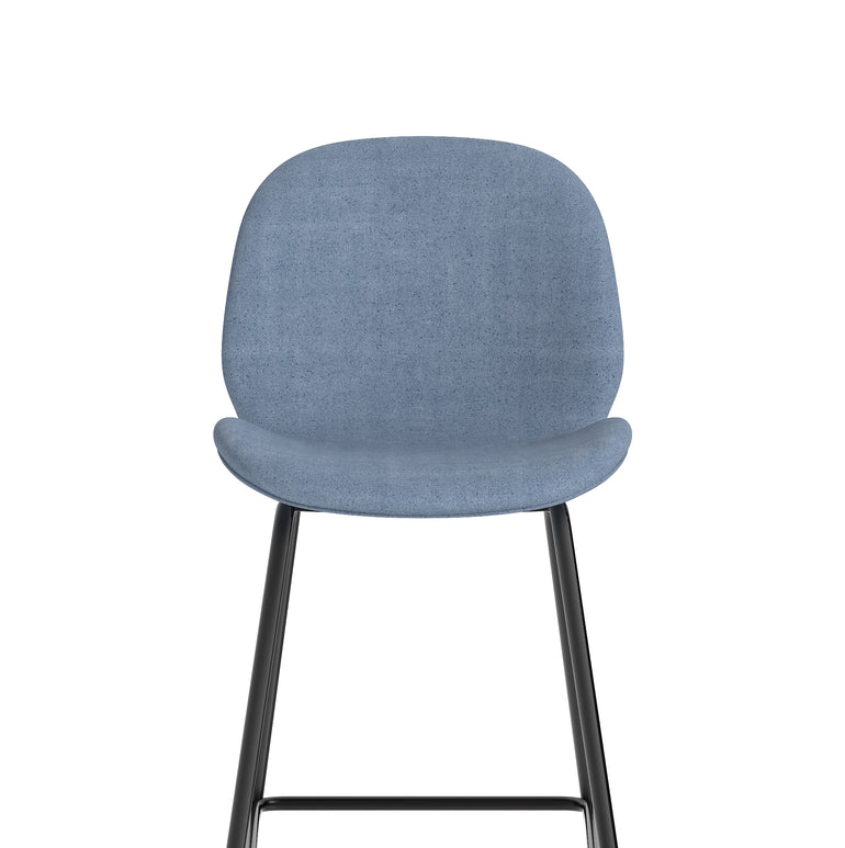 Brayford Bistro High Stool – Fabric Upholstery, Oatmeal or Ocean Blue – Self-Assembly, 2 Year Structural Warranty – Modern Office or Breakout Seating