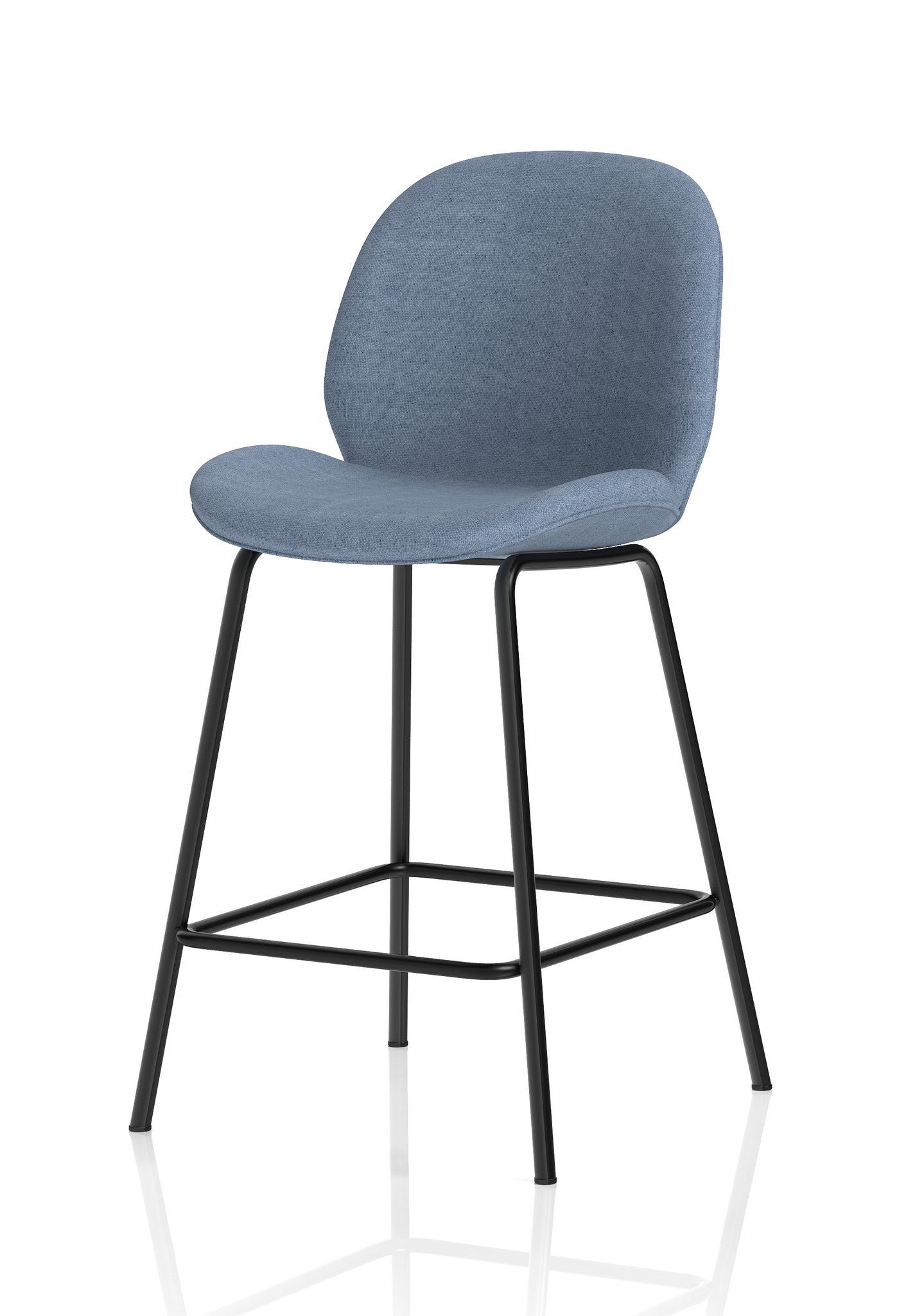 Brayford Bistro High Stool – Fabric Upholstery, Oatmeal or Ocean Blue – Self-Assembly, 2 Year Structural Warranty – Modern Office or Breakout Seating