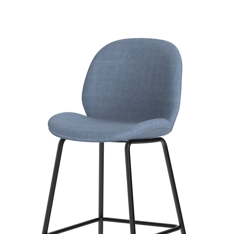 Brayford Bistro High Stool – Fabric Upholstery, Oatmeal or Ocean Blue – Self-Assembly, 2 Year Structural Warranty – Modern Office or Breakout Seating