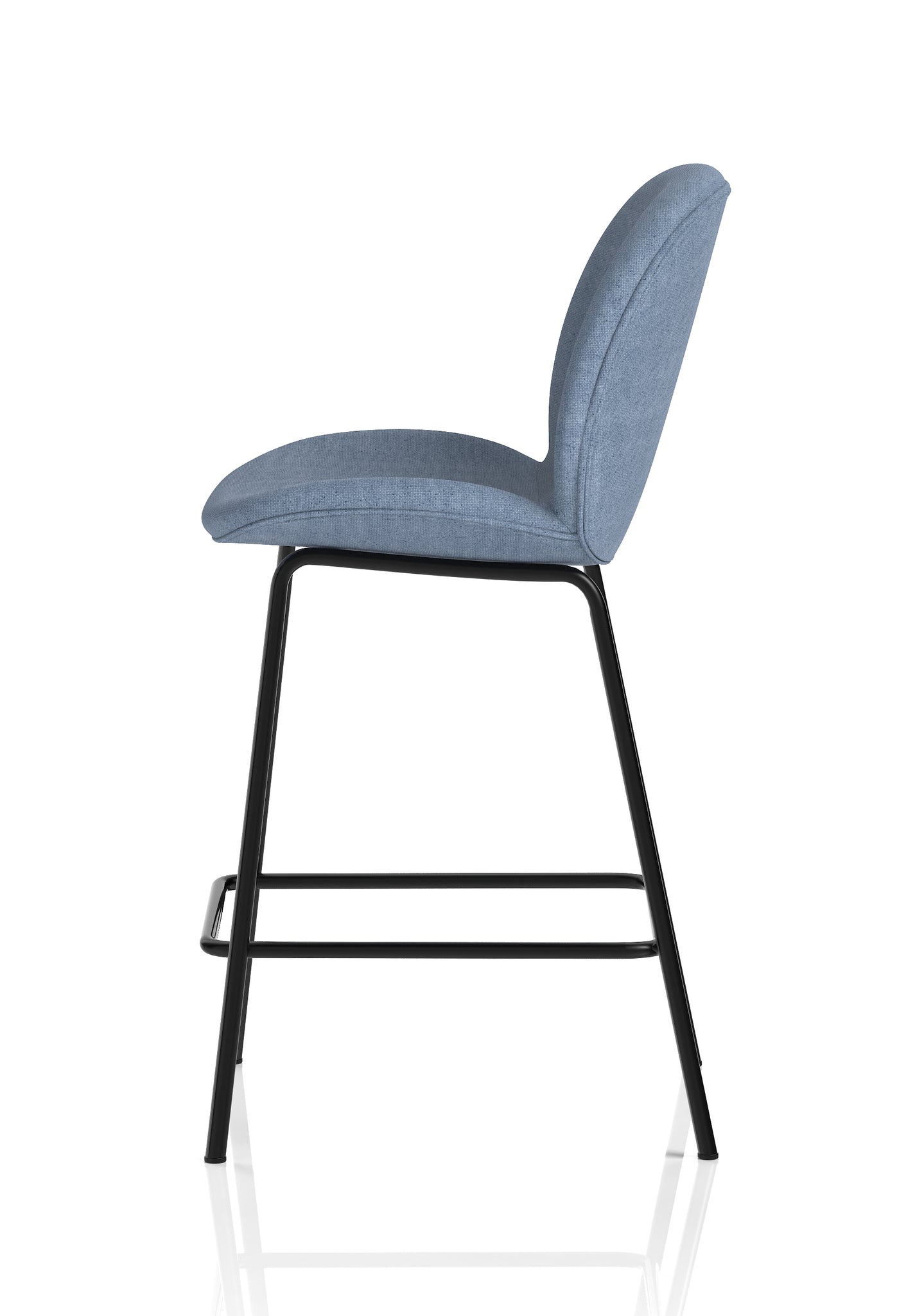 Brayford Bistro High Stool – Fabric Upholstery, Oatmeal or Ocean Blue – Self-Assembly, 2 Year Structural Warranty – Modern Office or Breakout Seating