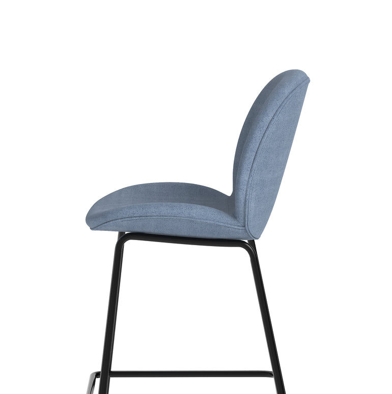 Brayford Bistro High Stool – Fabric Upholstery, Oatmeal or Ocean Blue – Self-Assembly, 2 Year Structural Warranty – Modern Office or Breakout Seating