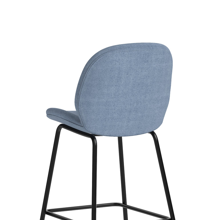 Brayford Bistro High Stool – Fabric Upholstery, Oatmeal or Ocean Blue – Self-Assembly, 2 Year Structural Warranty – Modern Office or Breakout Seating