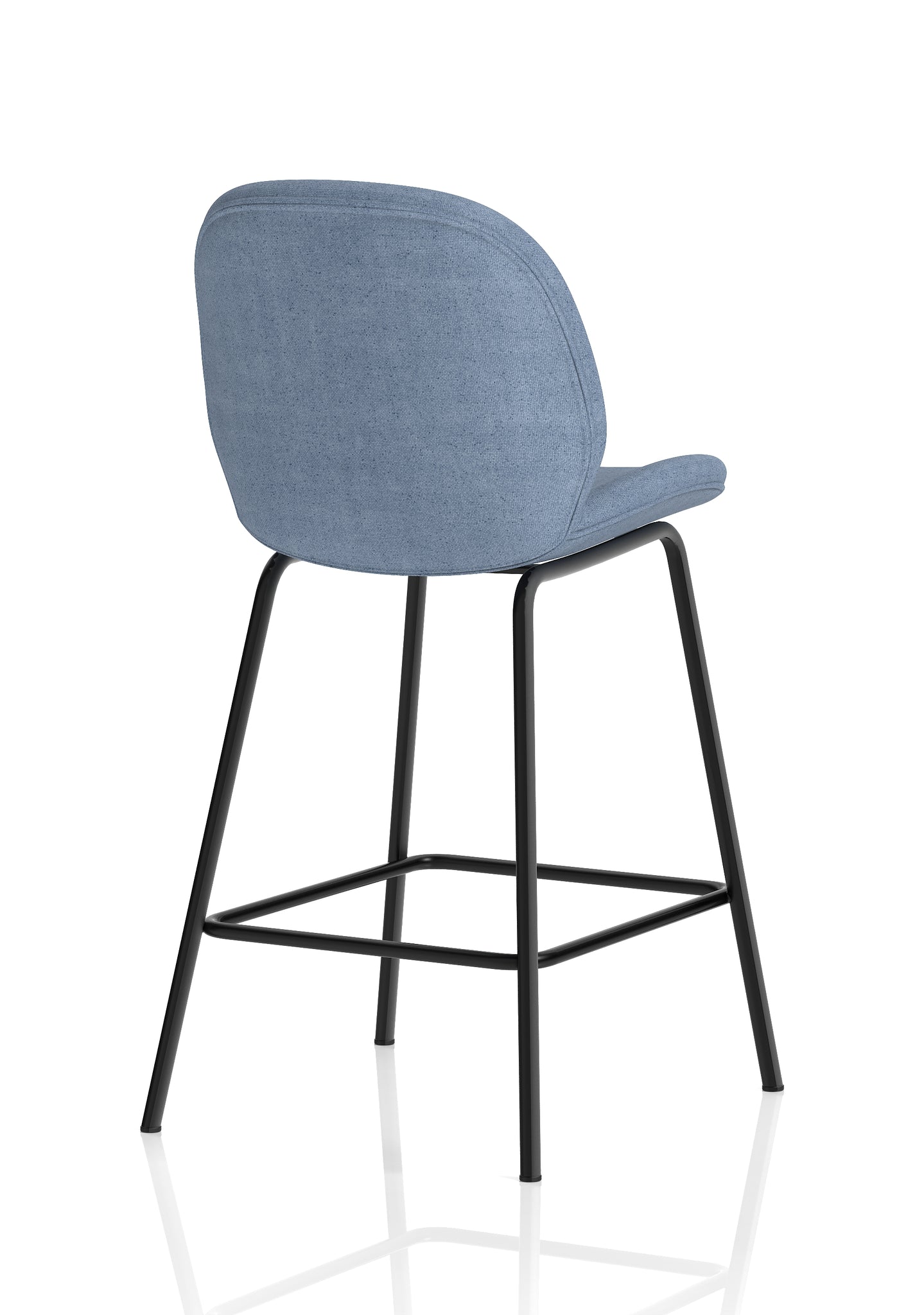 Brayford Bistro High Stool – Fabric Upholstery, Oatmeal or Ocean Blue – Self-Assembly, 2 Year Structural Warranty – Modern Office or Breakout Seating