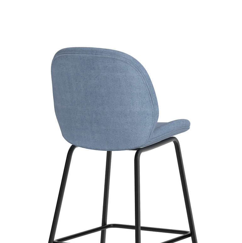 Brayford Bistro High Stool – Fabric Upholstery, Oatmeal or Ocean Blue – Self-Assembly, 2 Year Structural Warranty – Modern Office or Breakout Seating
