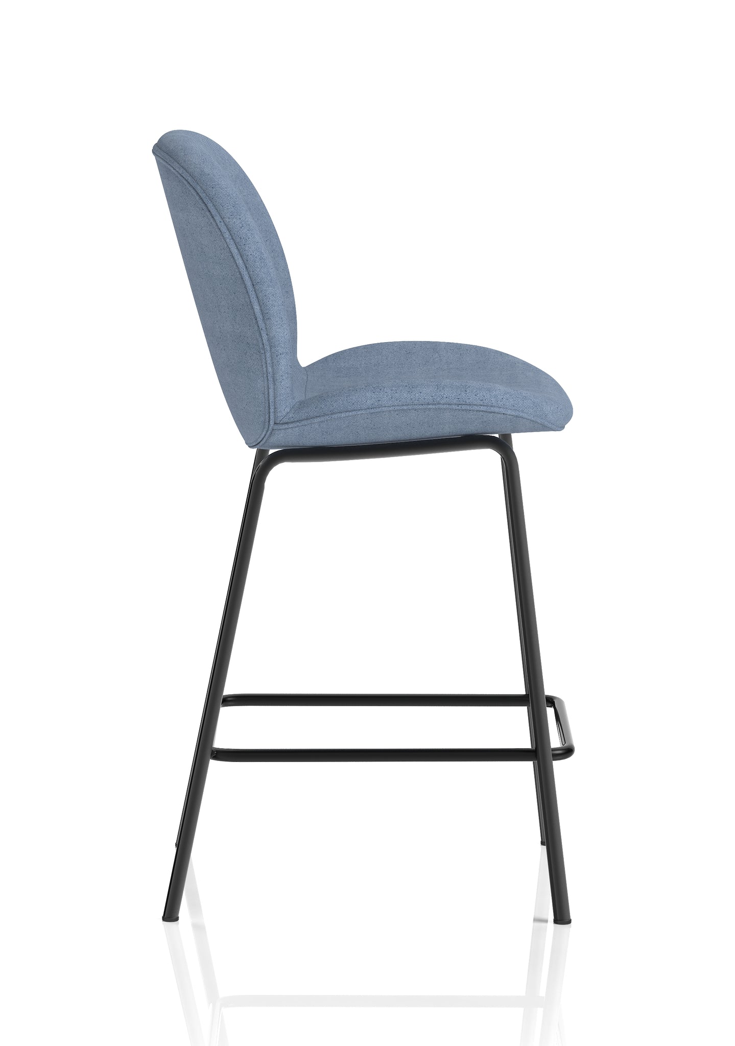 Brayford Bistro High Stool – Fabric Upholstery, Oatmeal or Ocean Blue – Self-Assembly, 2 Year Structural Warranty – Modern Office or Breakout Seating