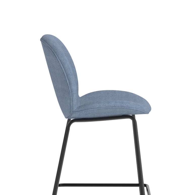 Brayford Bistro High Stool – Fabric Upholstery, Oatmeal or Ocean Blue – Self-Assembly, 2 Year Structural Warranty – Modern Office or Breakout Seating