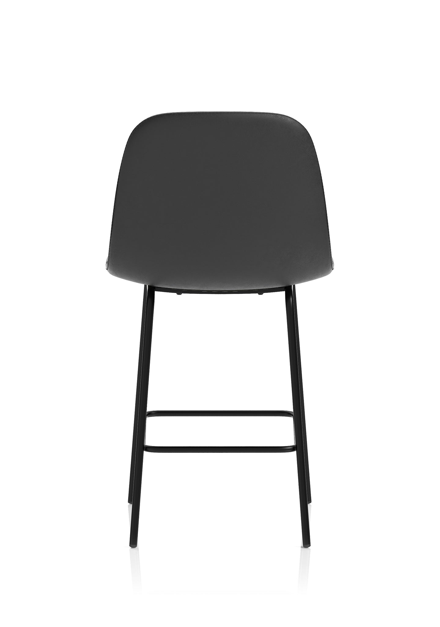 Charford Bistro High Stool – PU Leather, Self-Assembly Bar Chair, Available in Inky Black or Pecan Brown, 2 Year Structural Warranty, Modern Office or Kitchen Seating
