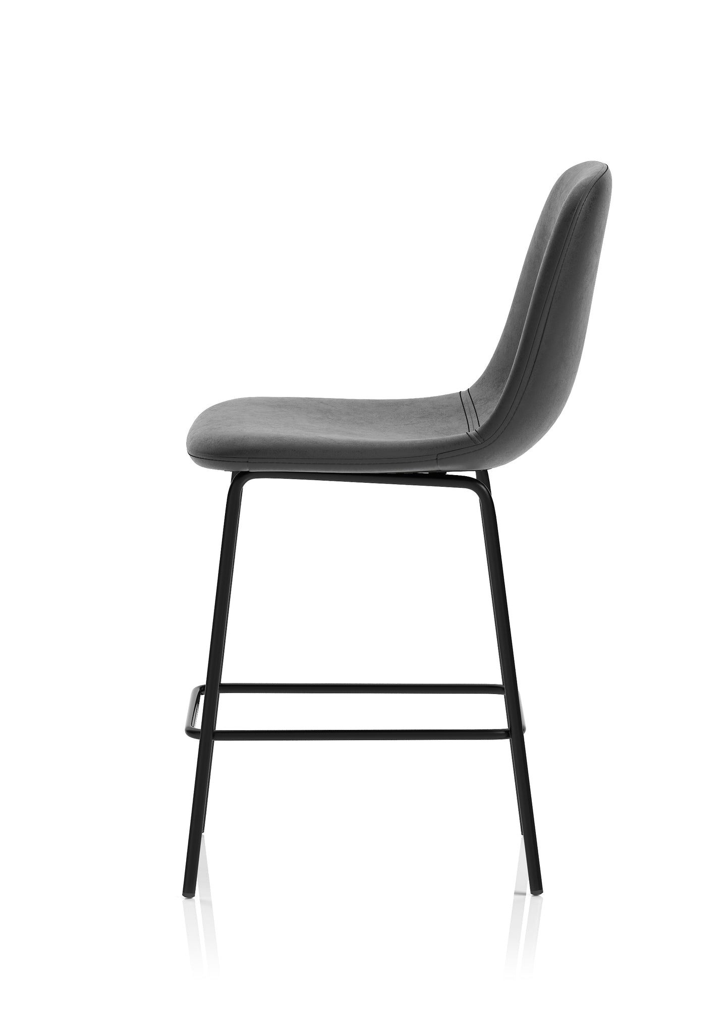 Charford Bistro High Stool – PU Leather, Self-Assembly Bar Chair, Available in Inky Black or Pecan Brown, 2 Year Structural Warranty, Modern Office or Kitchen Seating