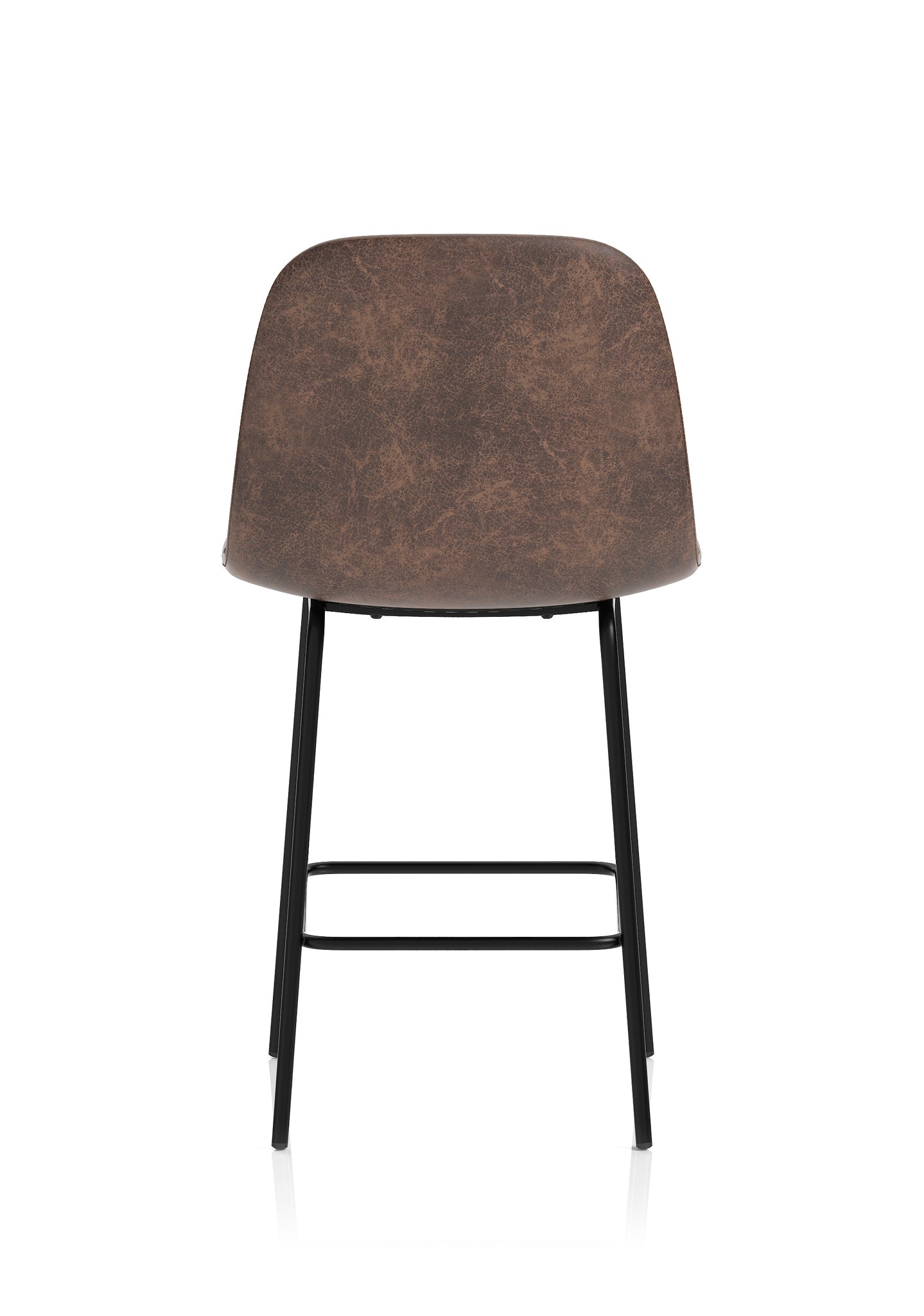 Charford Bistro High Stool – PU Leather, Self-Assembly Bar Chair, Available in Inky Black or Pecan Brown, 2 Year Structural Warranty, Modern Office or Kitchen Seating