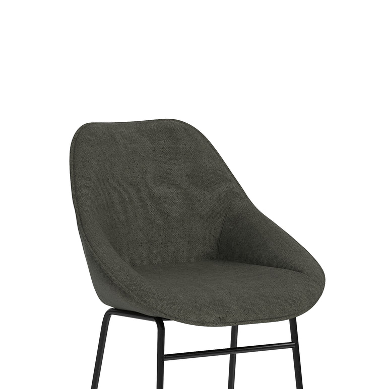 Hepscott Bistro Stool – Fabric Upholstered, Self-Assembly, Charcoal or Denim Blue, 2 Year Structural Warranty – Modern Office or Café Seating