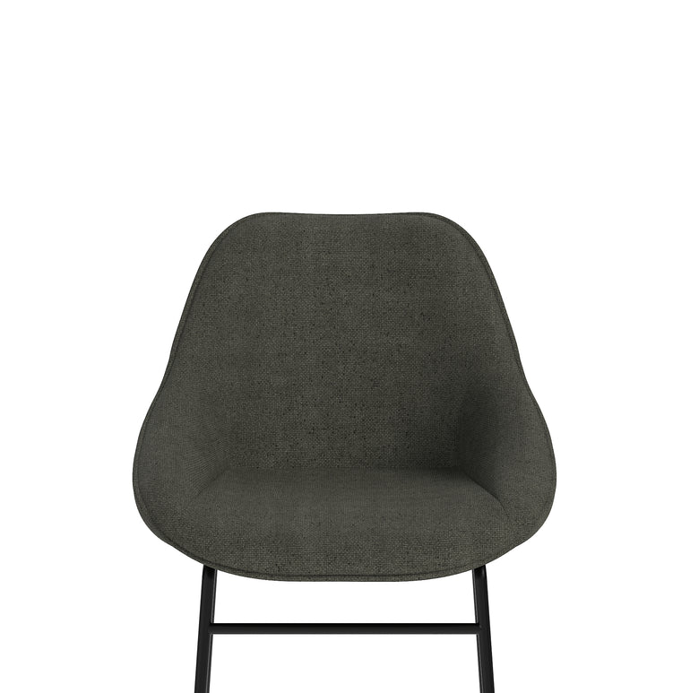 Hepscott Bistro Stool – Fabric Upholstered, Self-Assembly, Charcoal or Denim Blue, 2 Year Structural Warranty – Modern Office or Café Seating