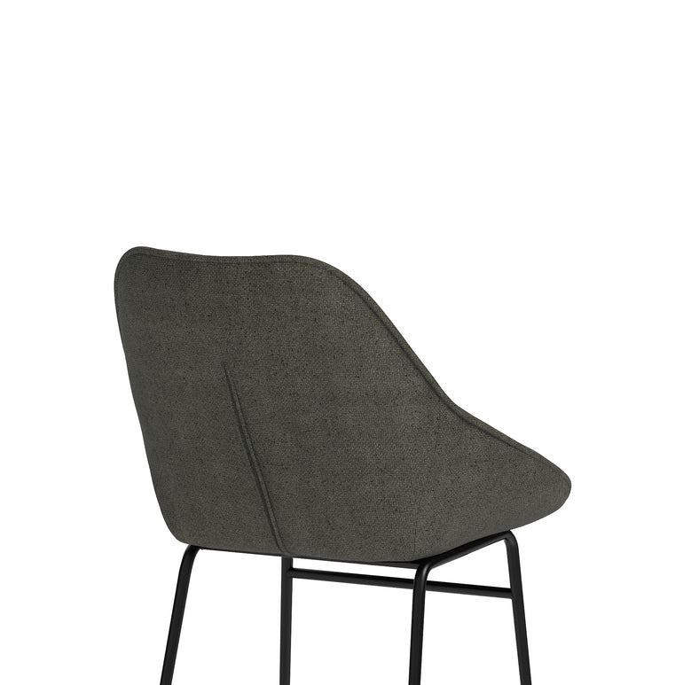 Hepscott Bistro Stool – Fabric Upholstered, Self-Assembly, Charcoal or Denim Blue, 2 Year Structural Warranty – Modern Office or Café Seating
