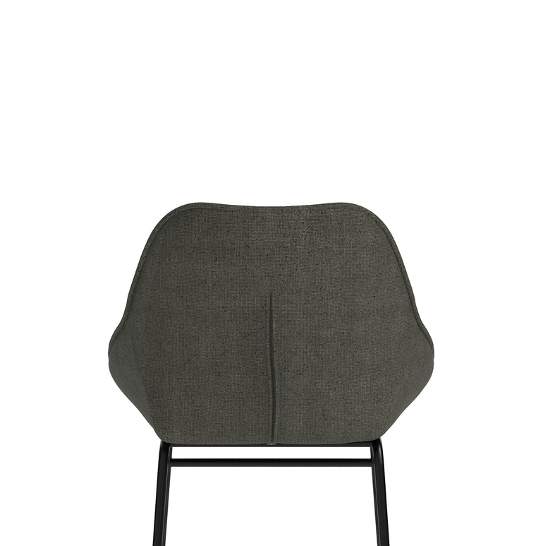 Hepscott Bistro Stool – Fabric Upholstered, Self-Assembly, Charcoal or Denim Blue, 2 Year Structural Warranty – Modern Office or Café Seating