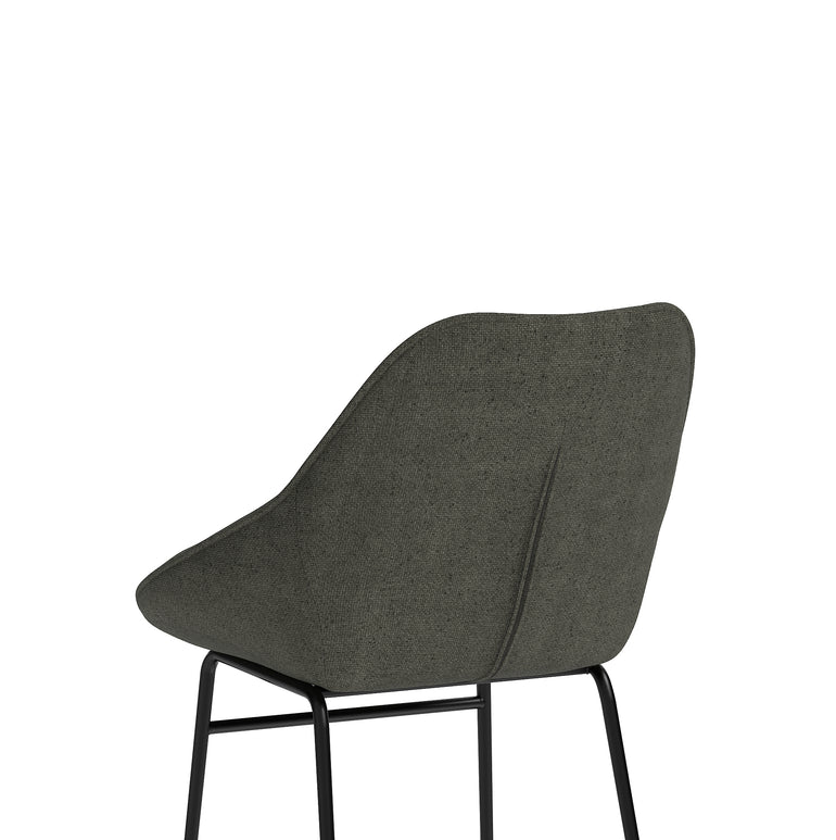 Hepscott Bistro Stool – Fabric Upholstered, Self-Assembly, Charcoal or Denim Blue, 2 Year Structural Warranty – Modern Office or Café Seating