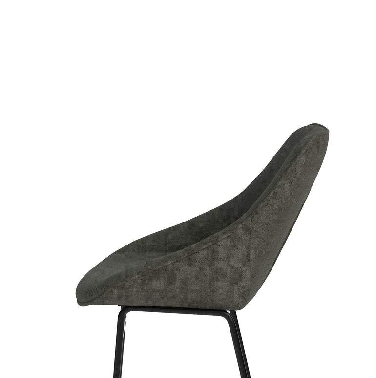 Hepscott Bistro Stool – Fabric Upholstered, Self-Assembly, Charcoal or Denim Blue, 2 Year Structural Warranty – Modern Office or Café Seating
