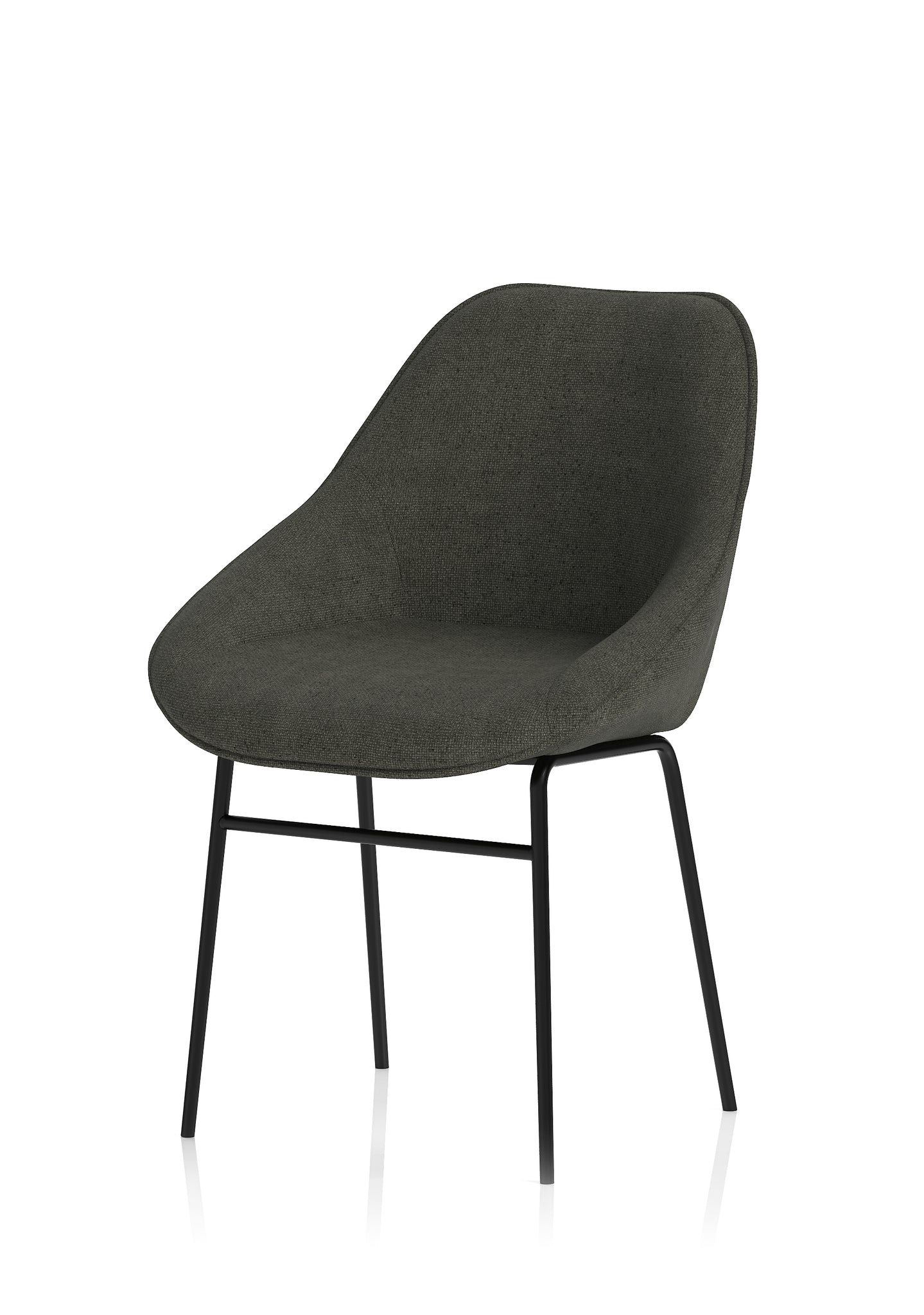 Hepscott Bistro Stool – Fabric Upholstered, Self-Assembly, Charcoal or Denim Blue, 2 Year Structural Warranty – Modern Office or Café Seating