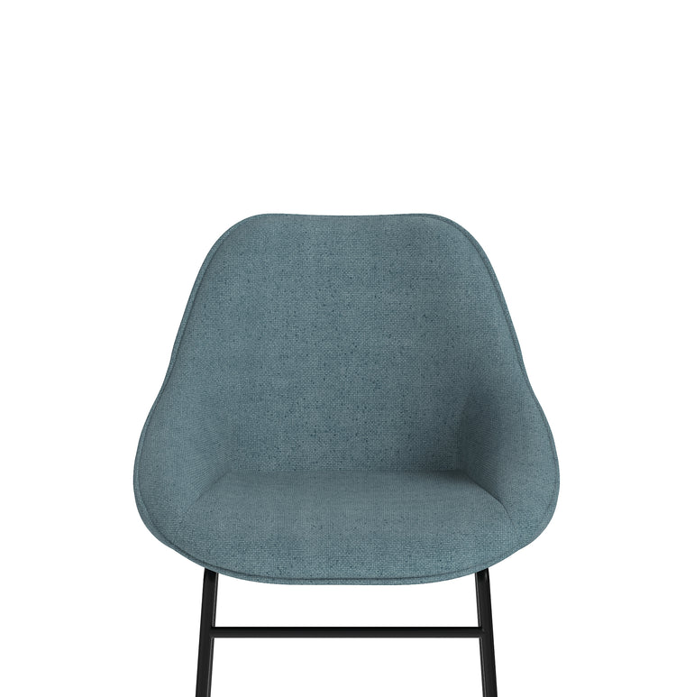 Hepscott Bistro Stool – Fabric Upholstered, Self-Assembly, Charcoal or Denim Blue, 2 Year Structural Warranty – Modern Office or Café Seating