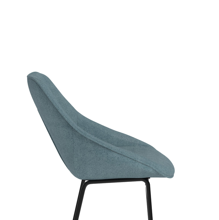 Hepscott Bistro Stool – Fabric Upholstered, Self-Assembly, Charcoal or Denim Blue, 2 Year Structural Warranty – Modern Office or Café Seating