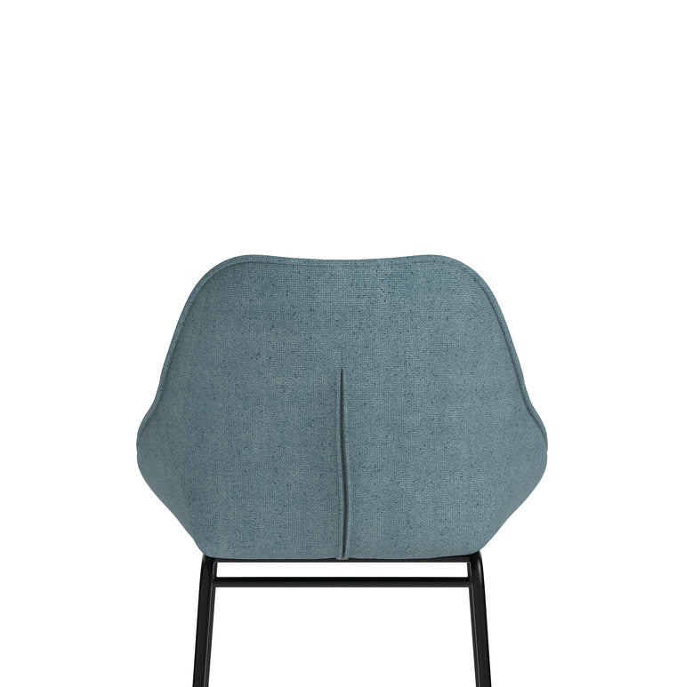 Hepscott Bistro Stool – Fabric Upholstered, Self-Assembly, Charcoal or Denim Blue, 2 Year Structural Warranty – Modern Office or Café Seating