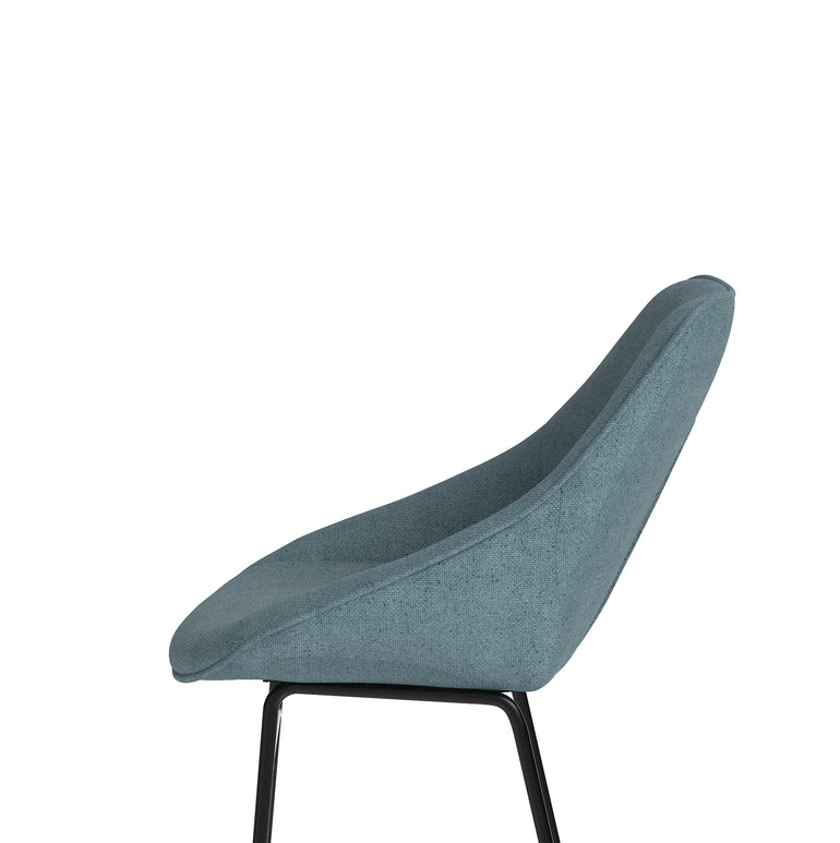 Hepscott Bistro Stool – Fabric Upholstered, Self-Assembly, Charcoal or Denim Blue, 2 Year Structural Warranty – Modern Office or Café Seating