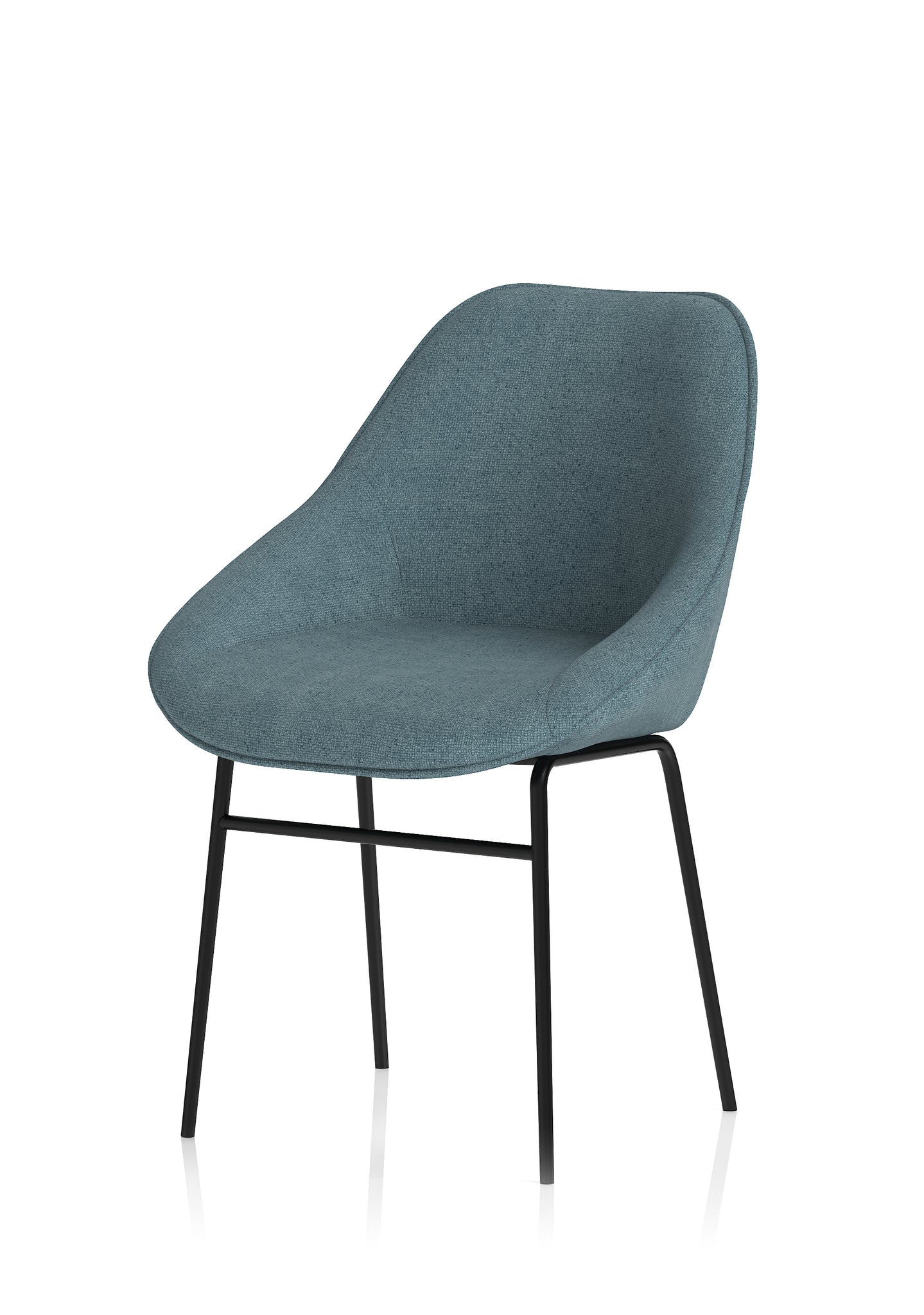 Hepscott Bistro Stool – Fabric Upholstered, Self-Assembly, Charcoal or Denim Blue, 2 Year Structural Warranty – Modern Office or Café Seating